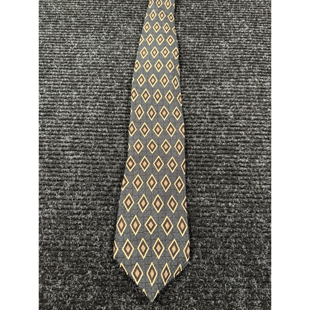 Vintage Louis Roth 100% Silk Tie Mens 58x4 Geometric Diamond Made Canada